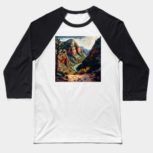 Mosaic Zion National Park Square | Angel's Landing | Utah Baseball T-Shirt